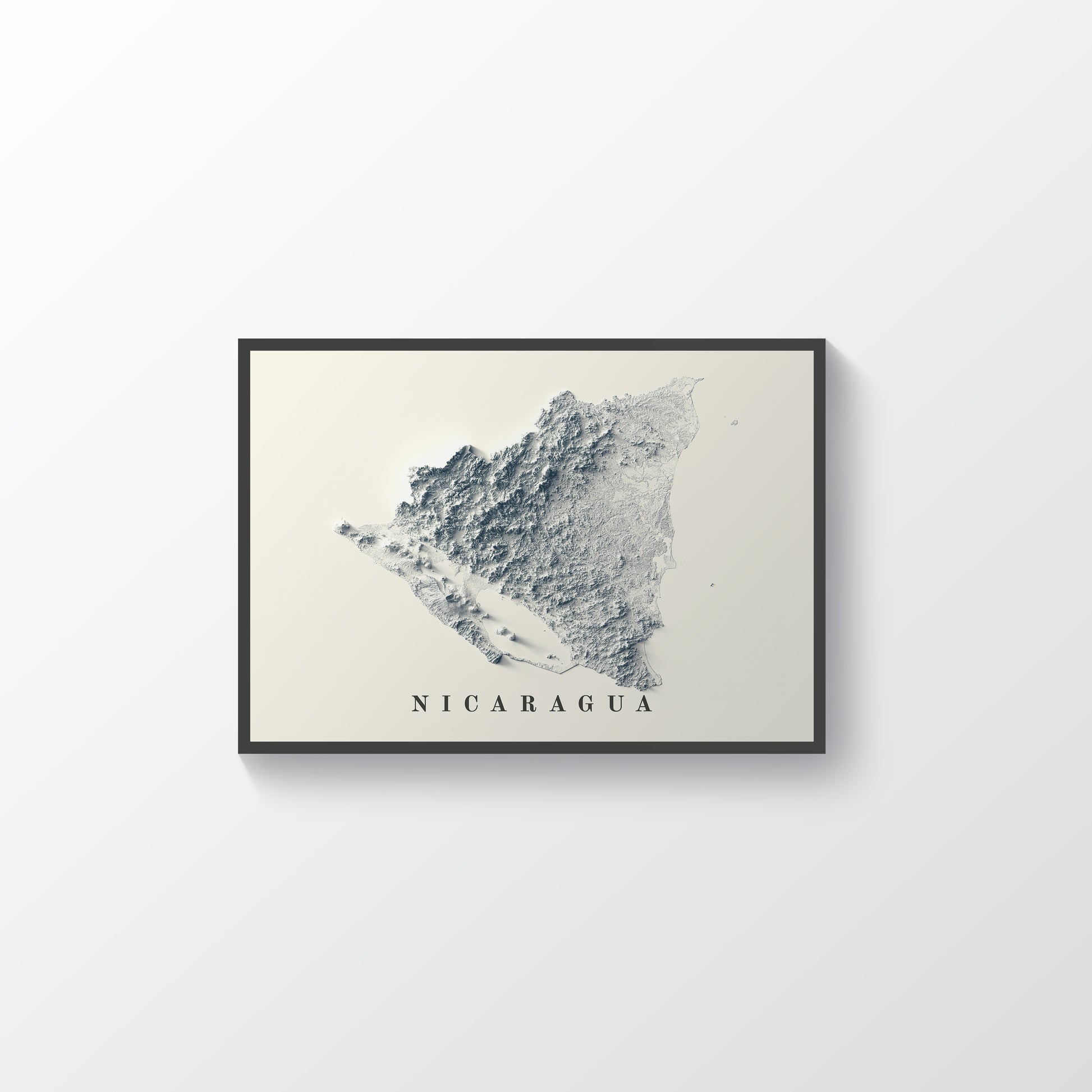 vintage shaded relief map of Nicaragua
