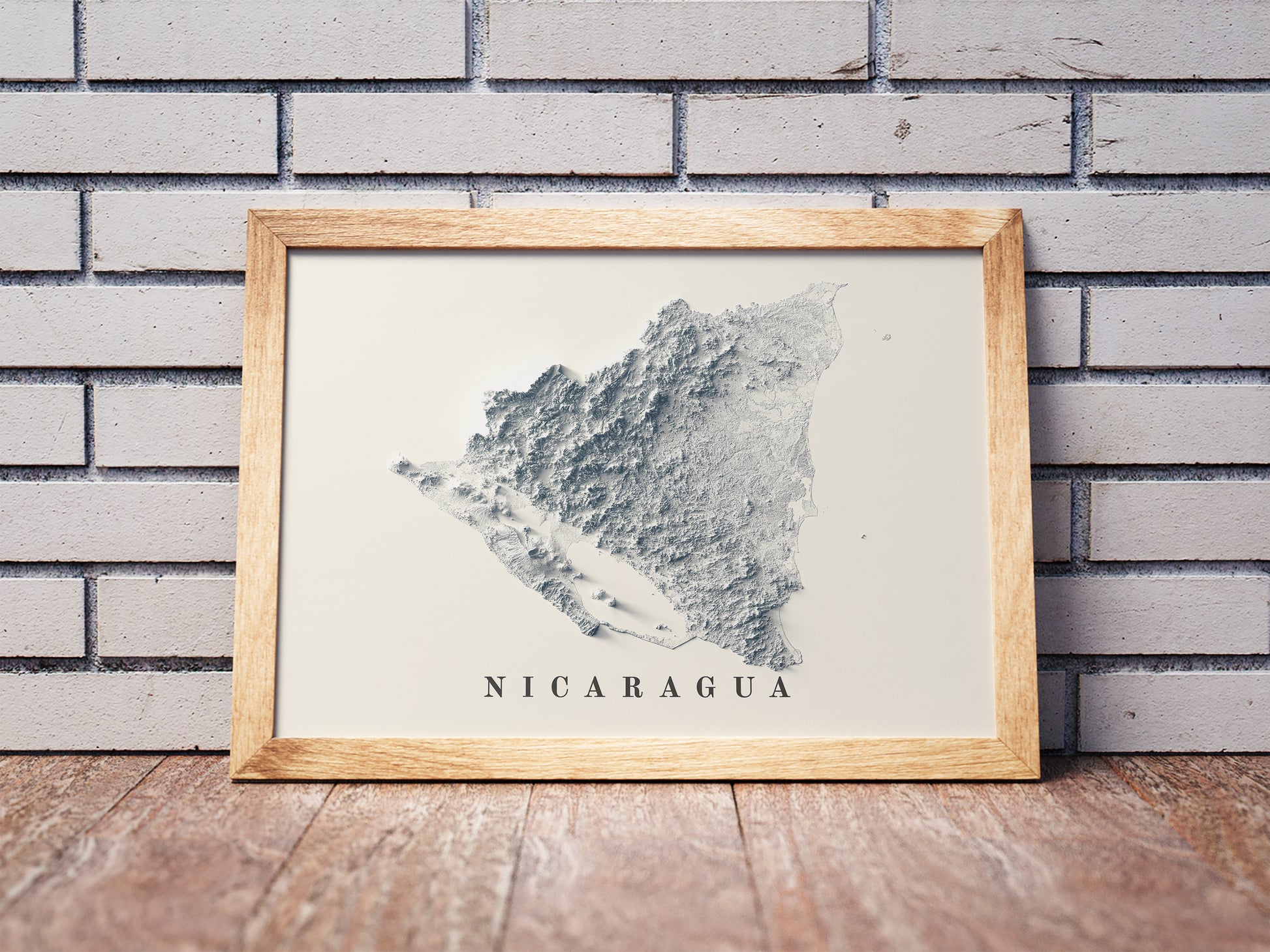 vintage shaded relief map of Nicaragua