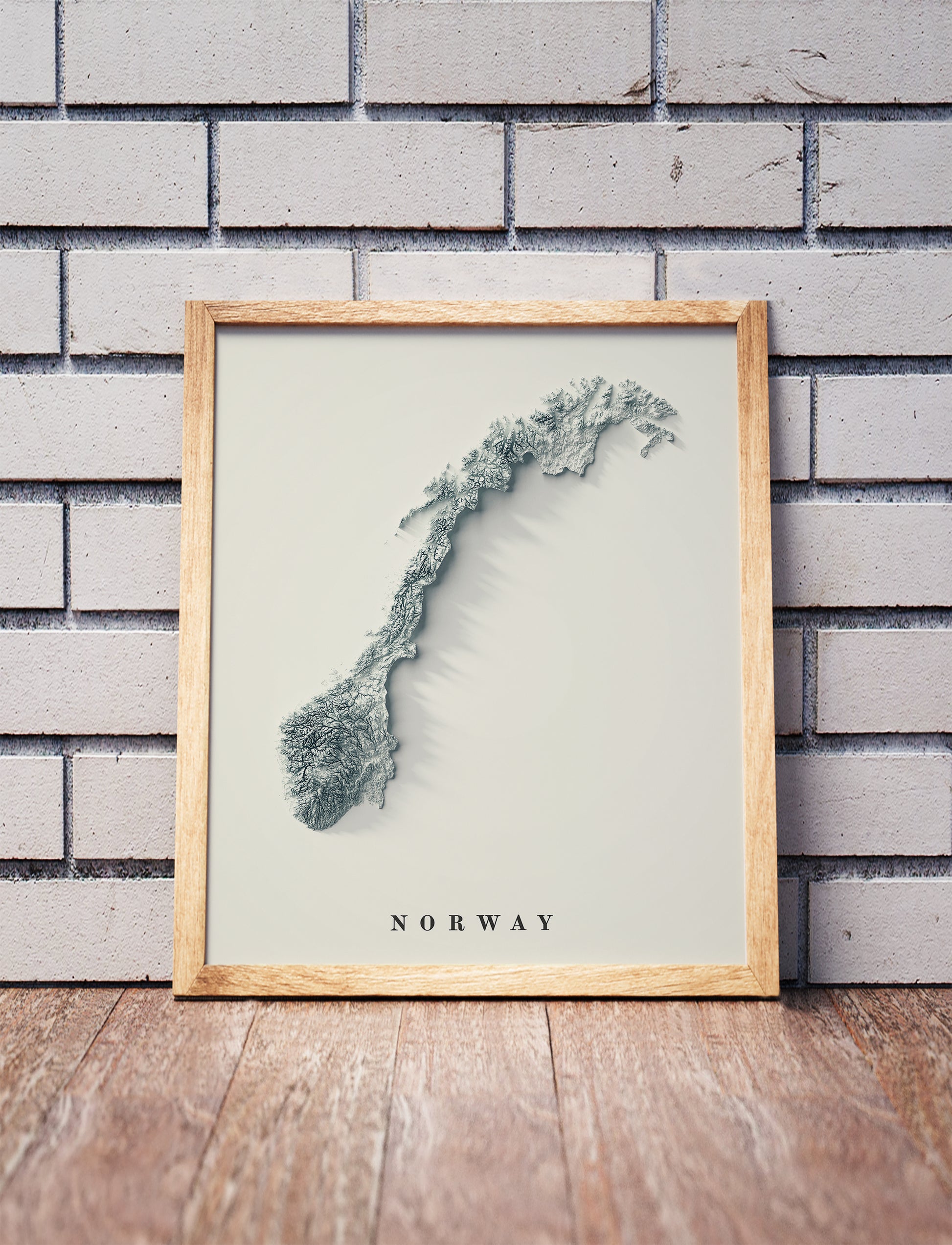 vintage shaded relief map of Norway