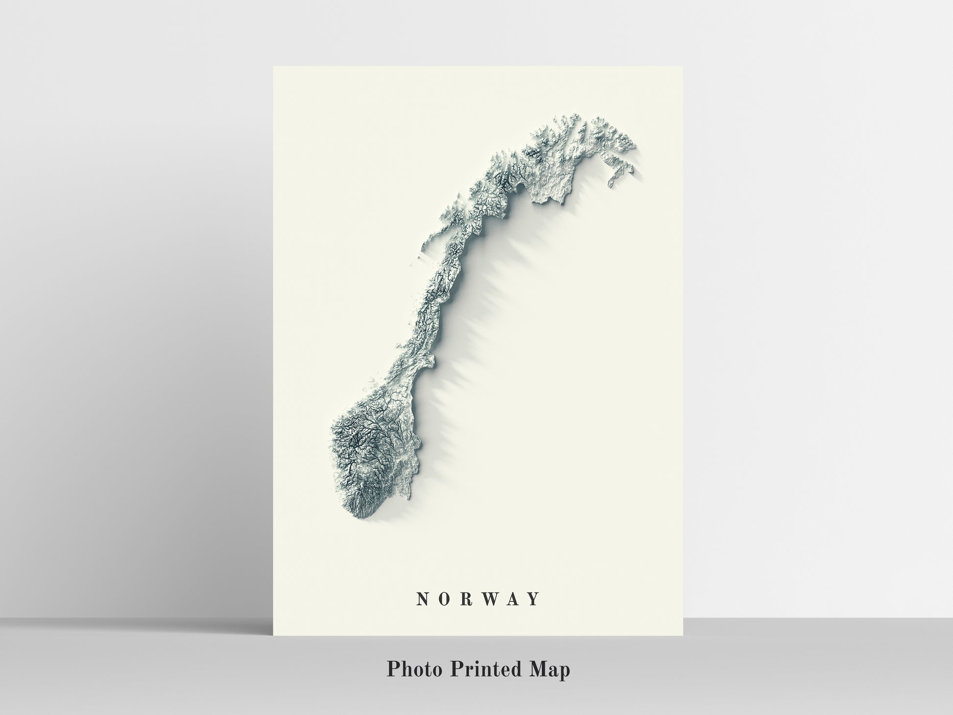 vintage shaded relief map of Norway