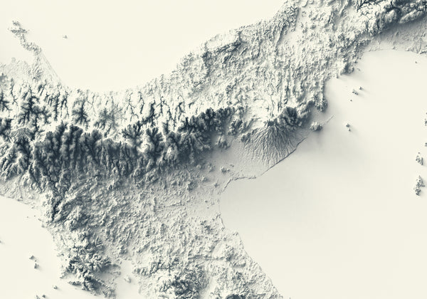 vintage shaded relief map of Panama