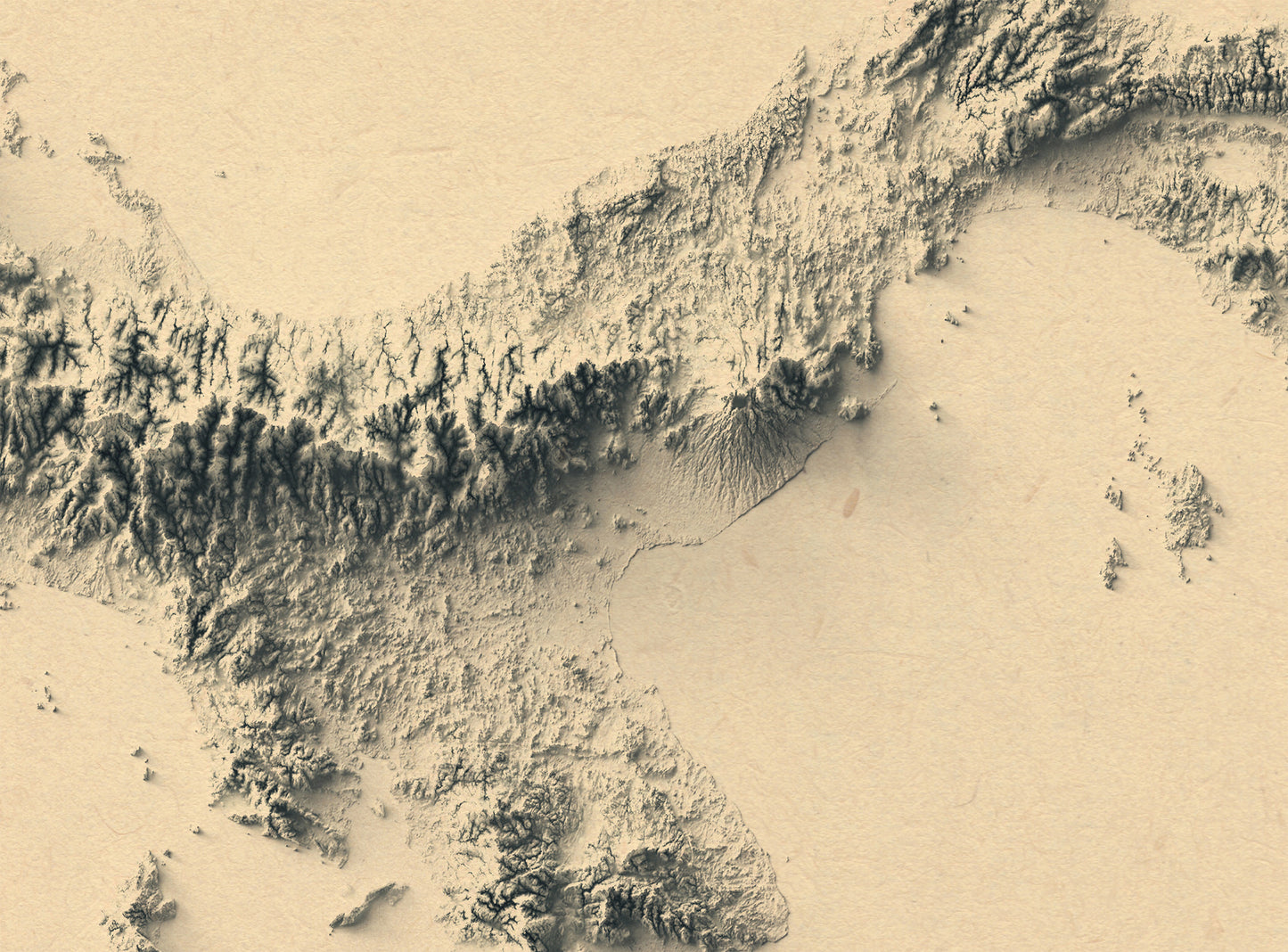 vintage shaded relief map of Panama