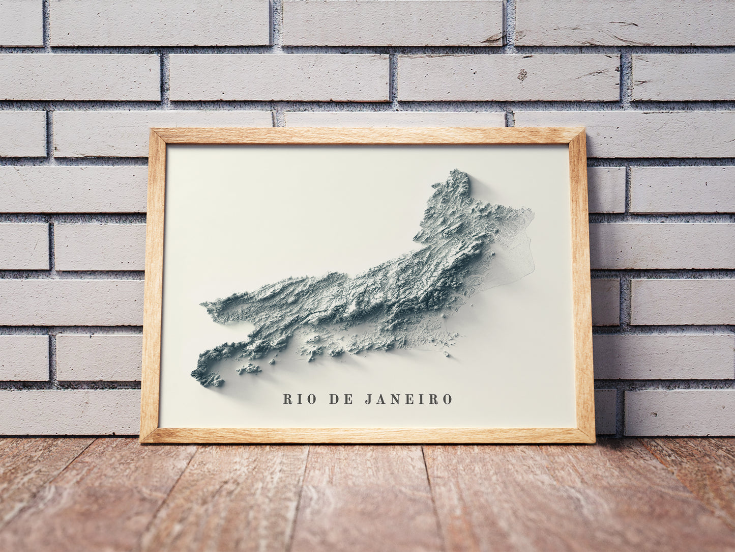 vintage shaded relief map of Rio de Janeiro, Brazil