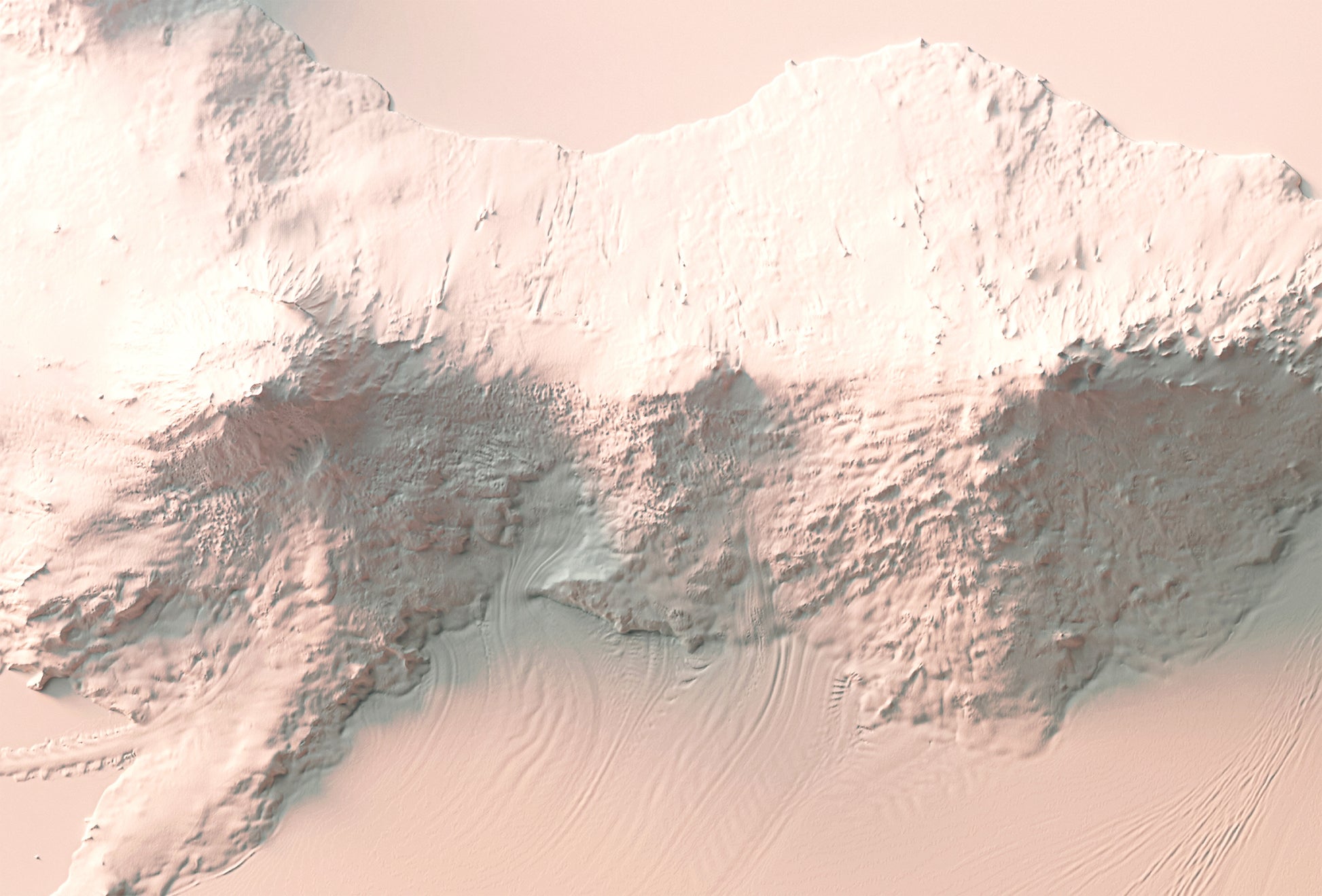 vintage shaded relief map of Ross Island, Antarctica