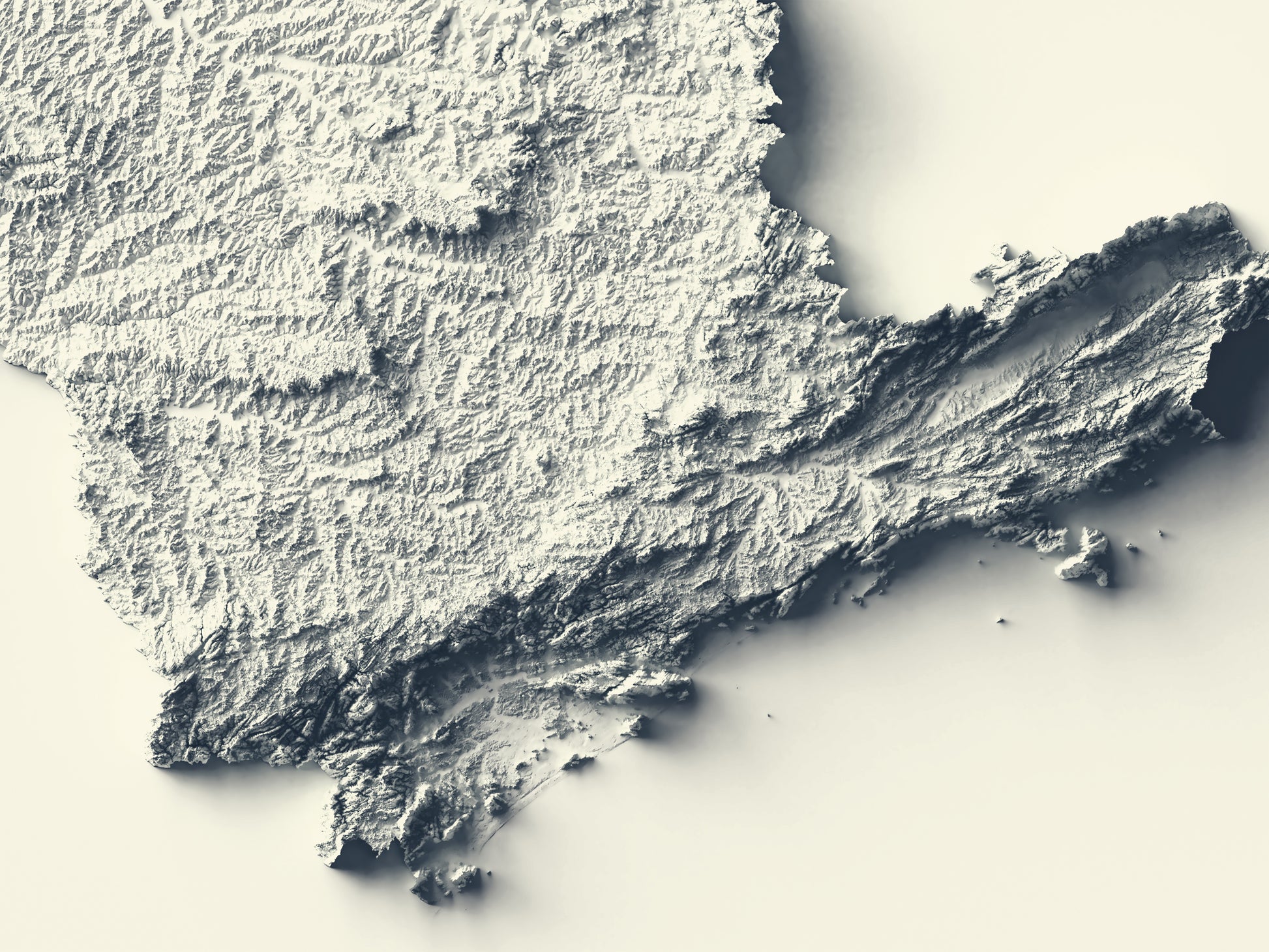 vintage shaded relief map of Sao Paulo, Brasil