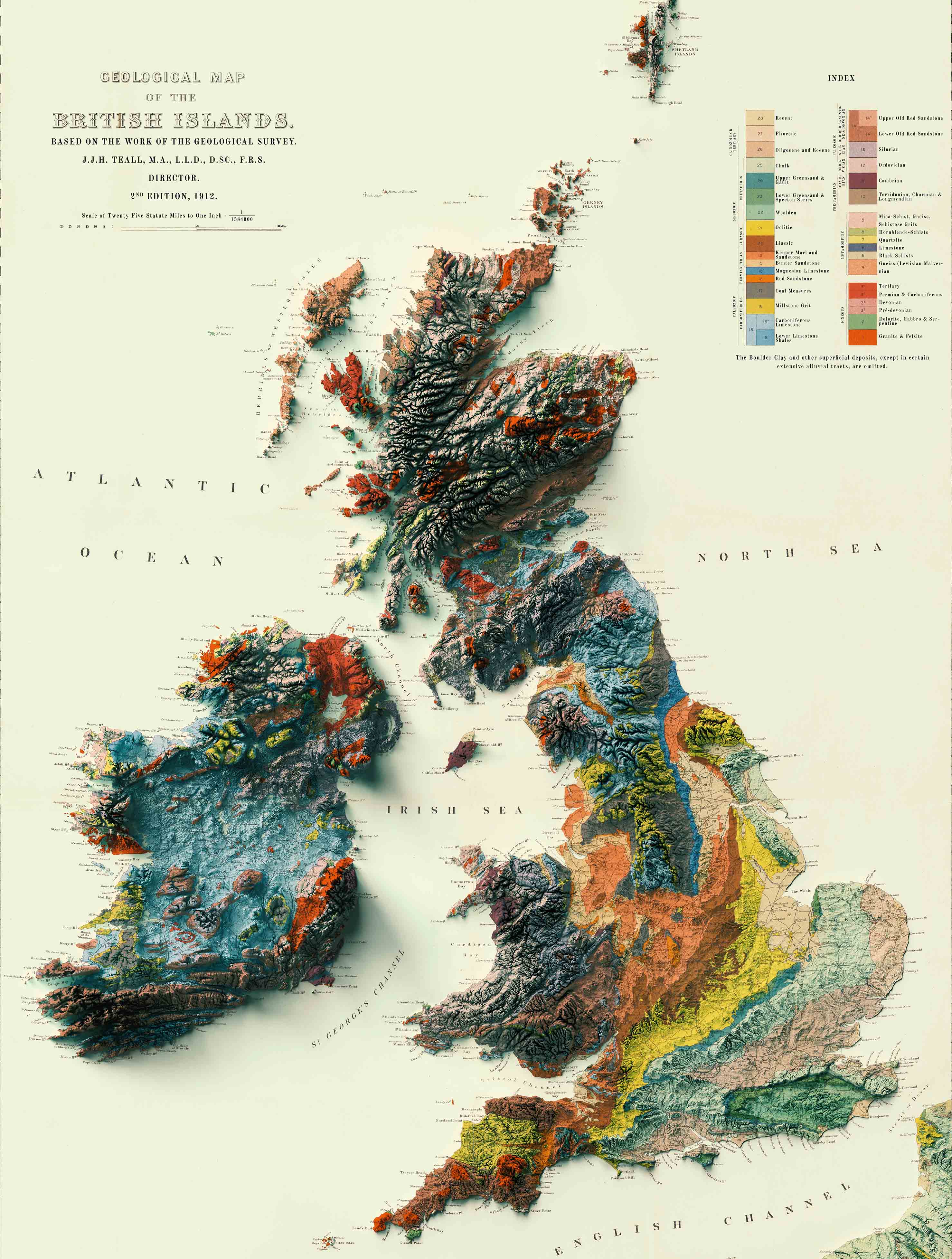 Image showing a relief map of the British Islands and Ireland 