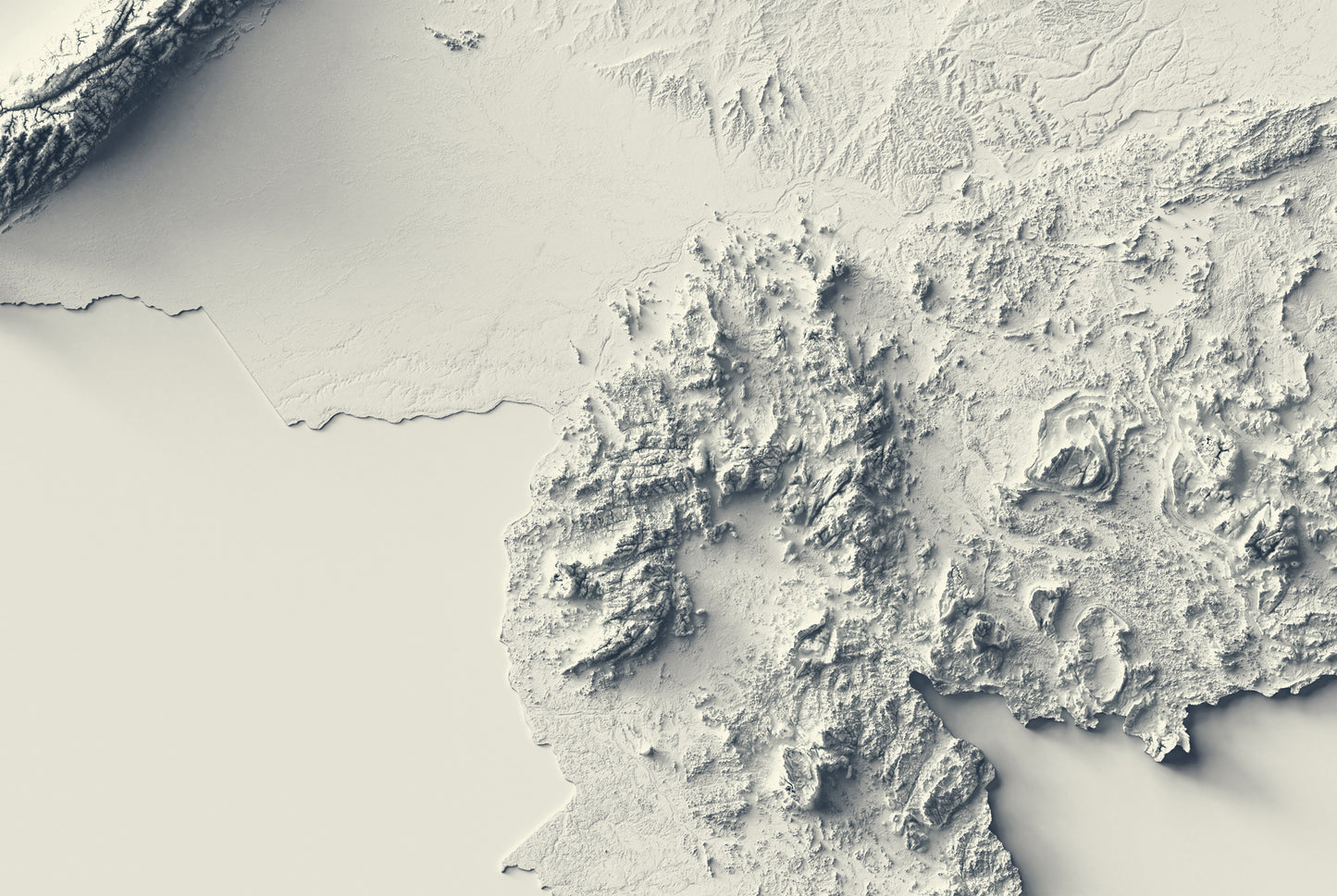 vintage shaded relief map of Venezuela