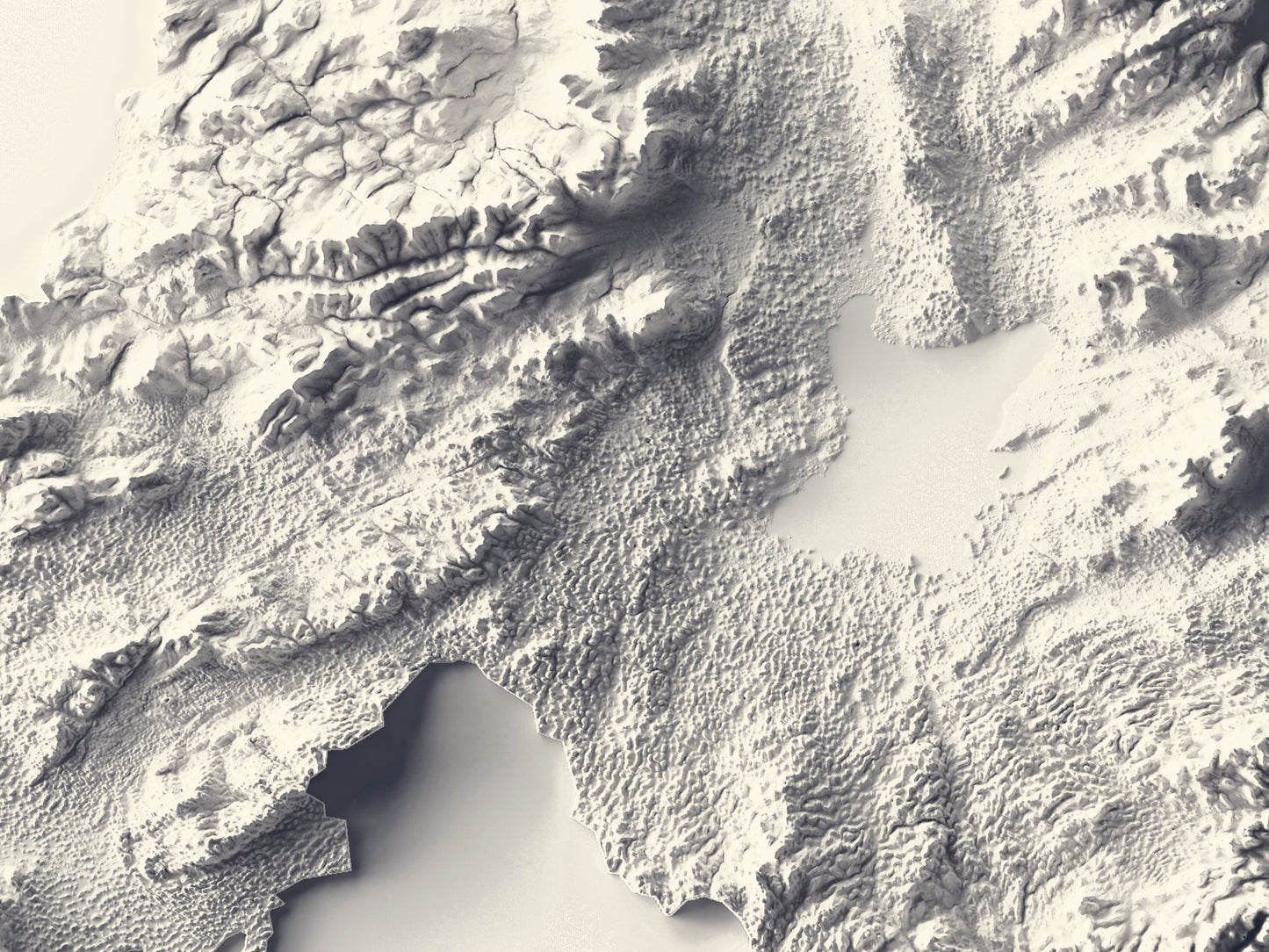 Detailed close-up of a northern ireland relief map, showcasing textured topography and geographic contours