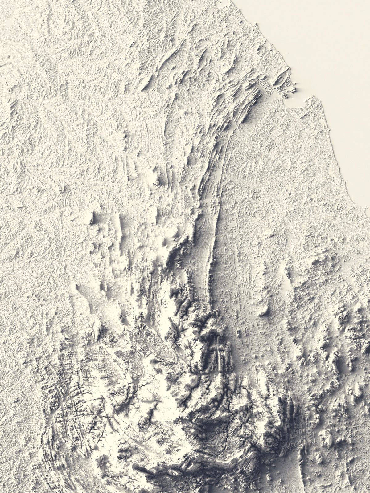 Detailed close-up of a Sri Lanka relief map, showcasing textured topography and geographic contours