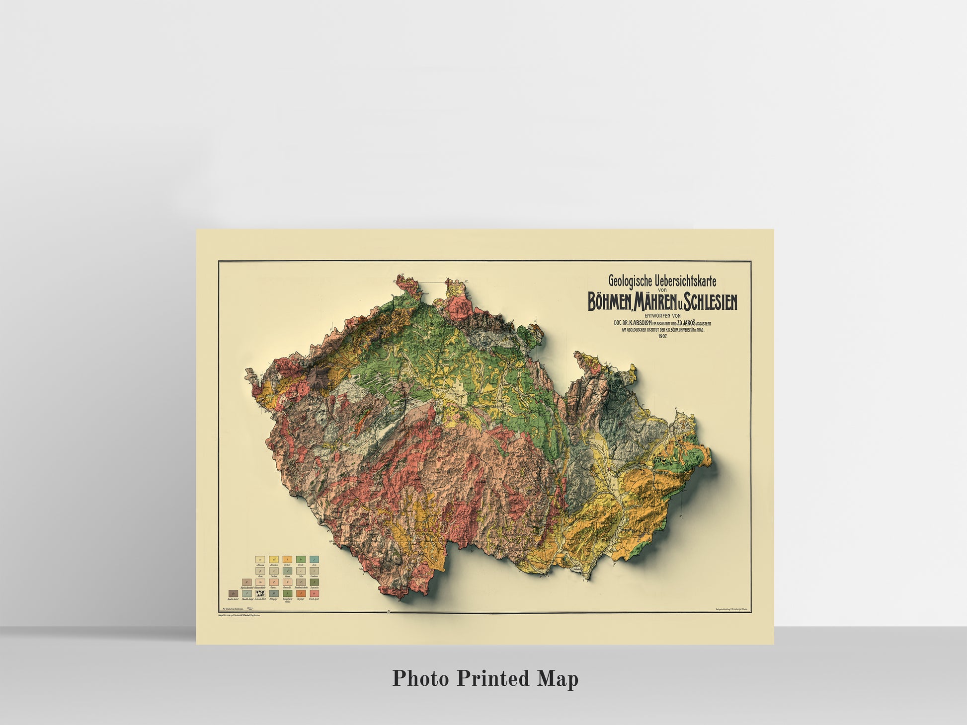 Czech Republic Shaded relief map print, highlighting topography. Ideal for home decor and geography lovers