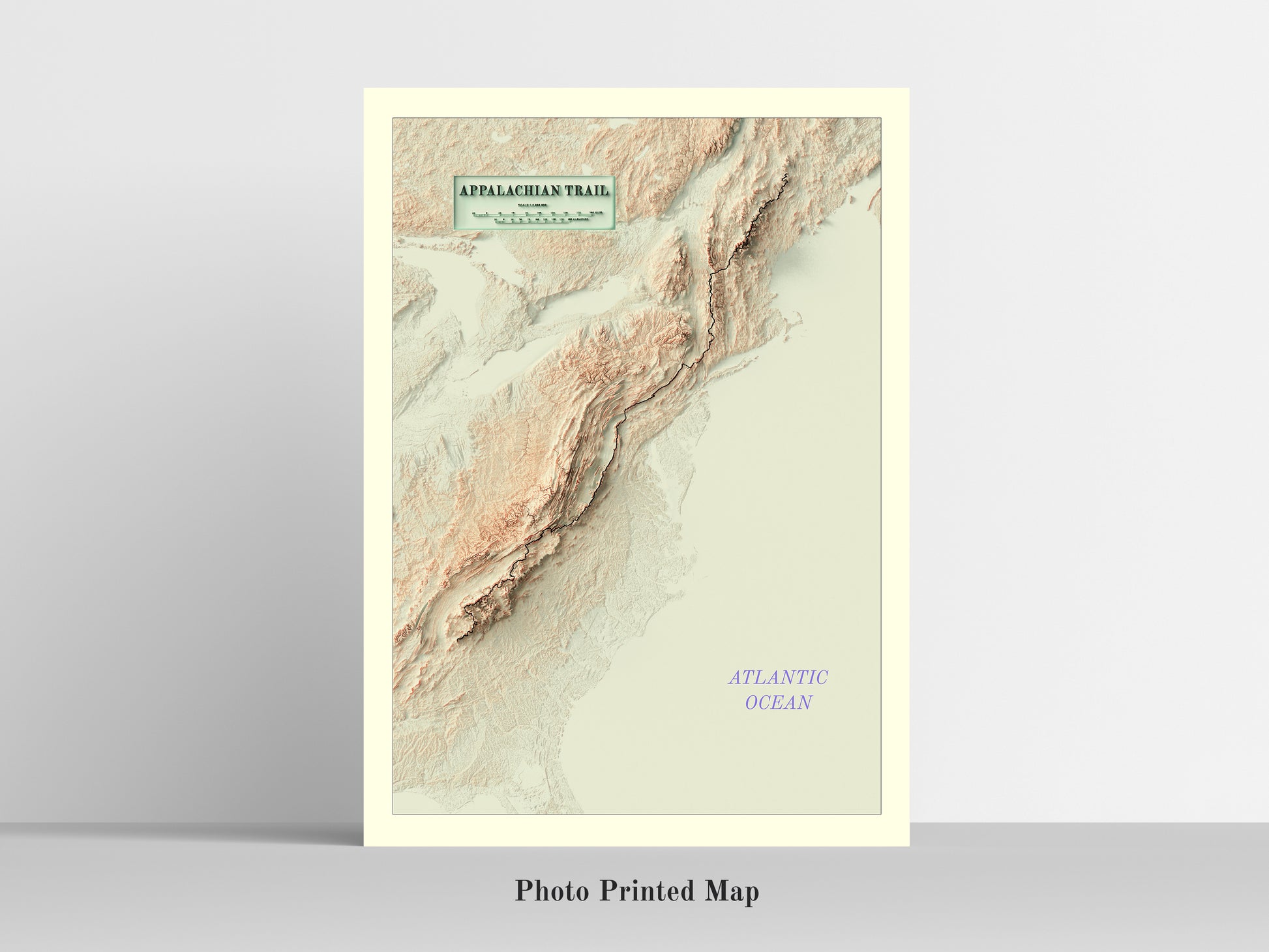 shaded relief map of the Appalachian Trail