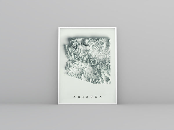 vintage shaded relief map of Arizona, USA