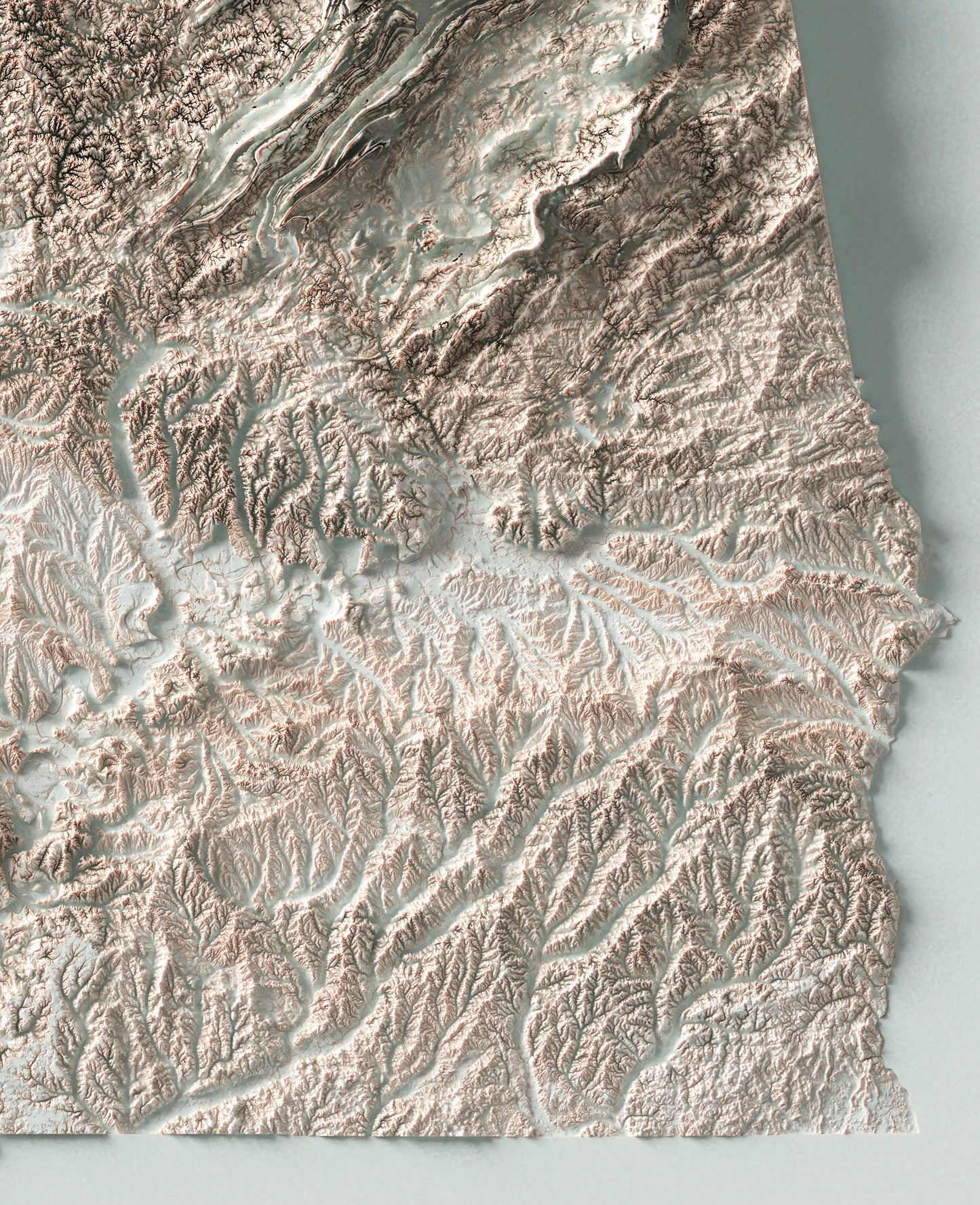 vintage shaded relief map of Alabama, USA