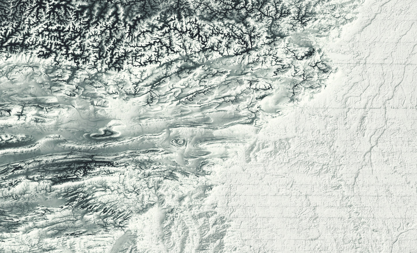 vintage shaded relief map of Arkansas, USA