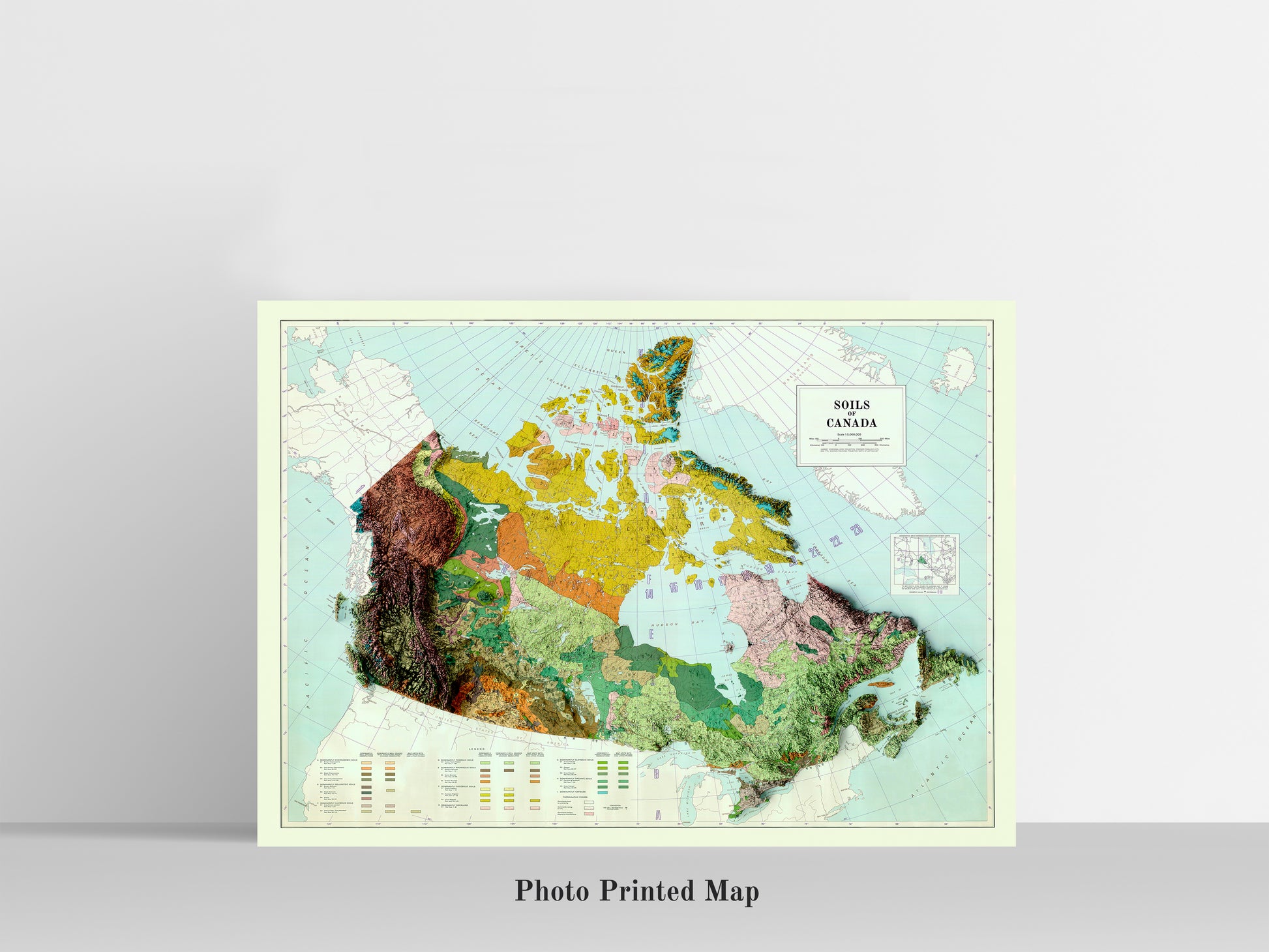 vintage shaded Relief Map of Canada