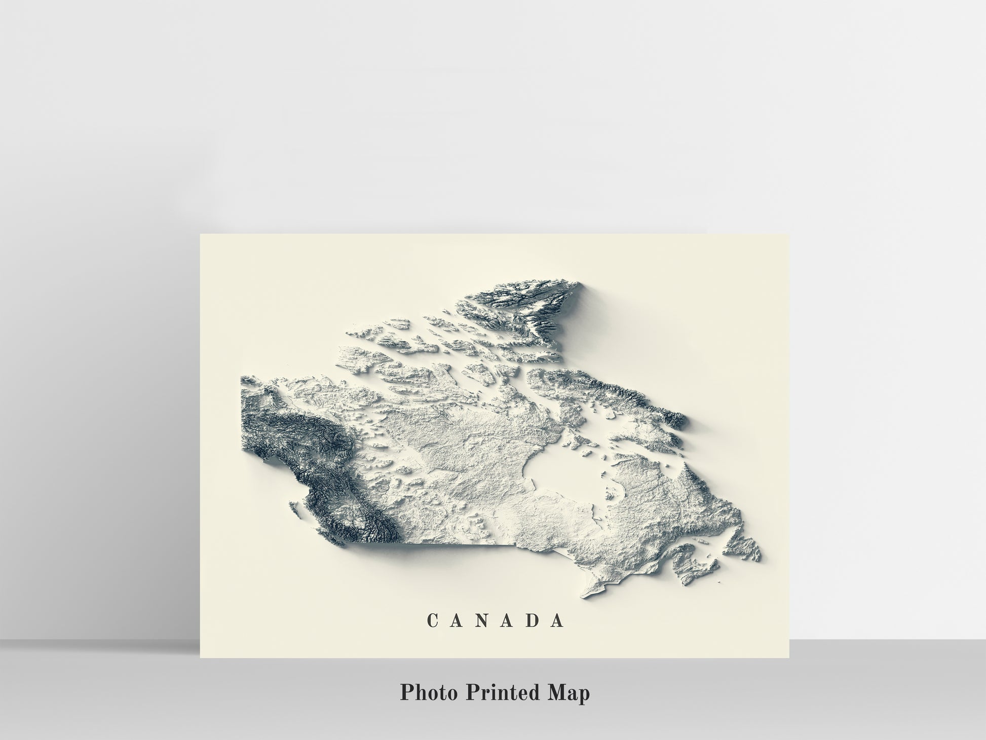 vintage shaded relief map of Canada