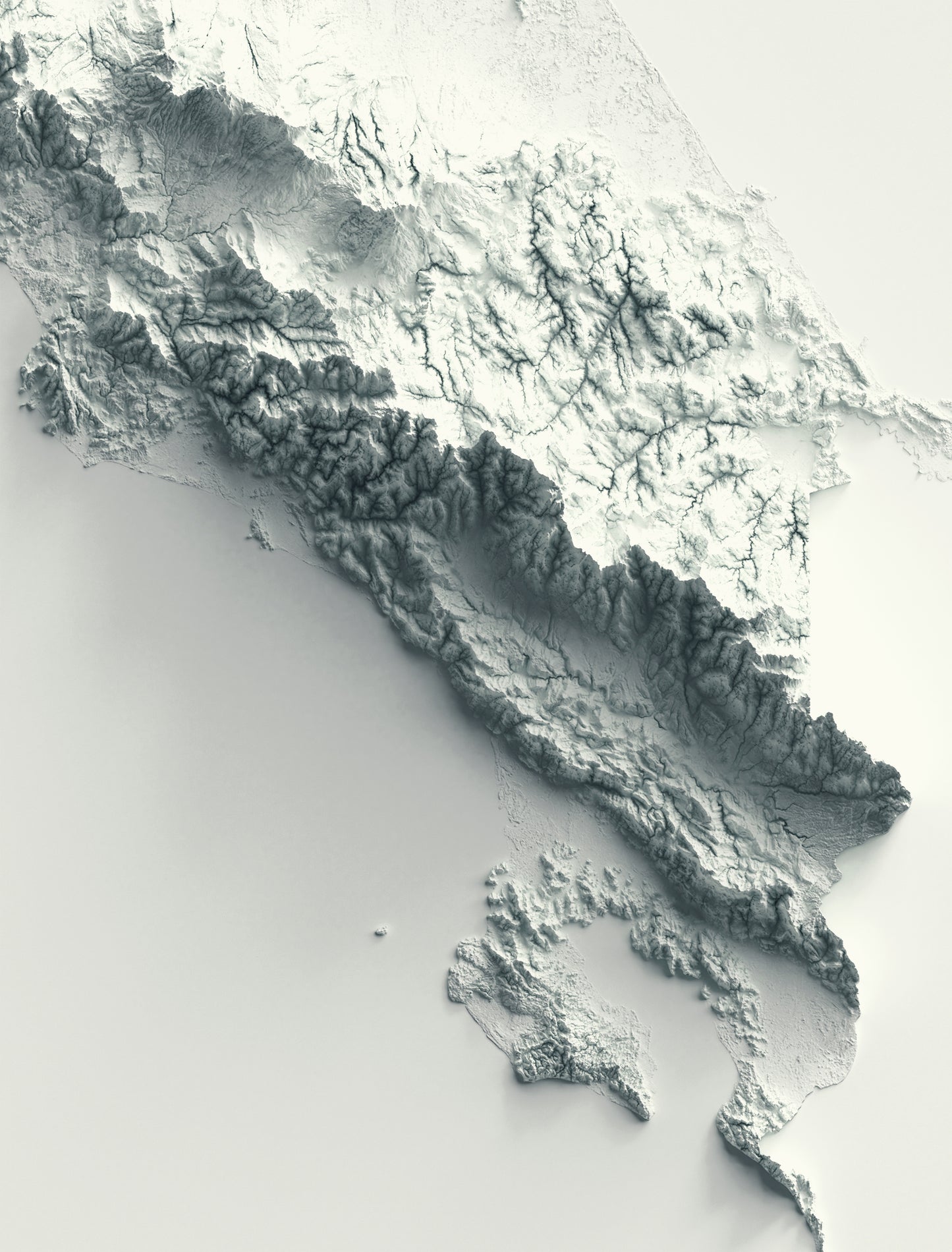 vintage shaded relief map of Costa Rica