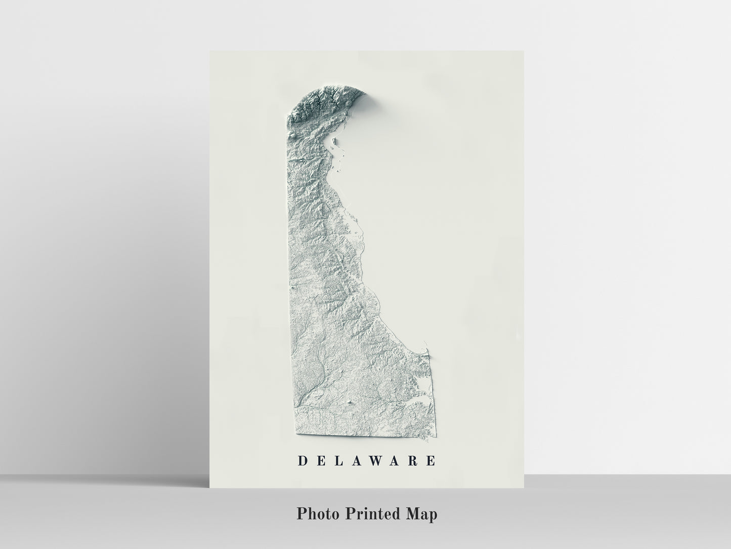 vintage shaded relief map of Delaware, USA