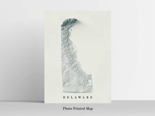 vintage shaded relief map of Delaware, USA