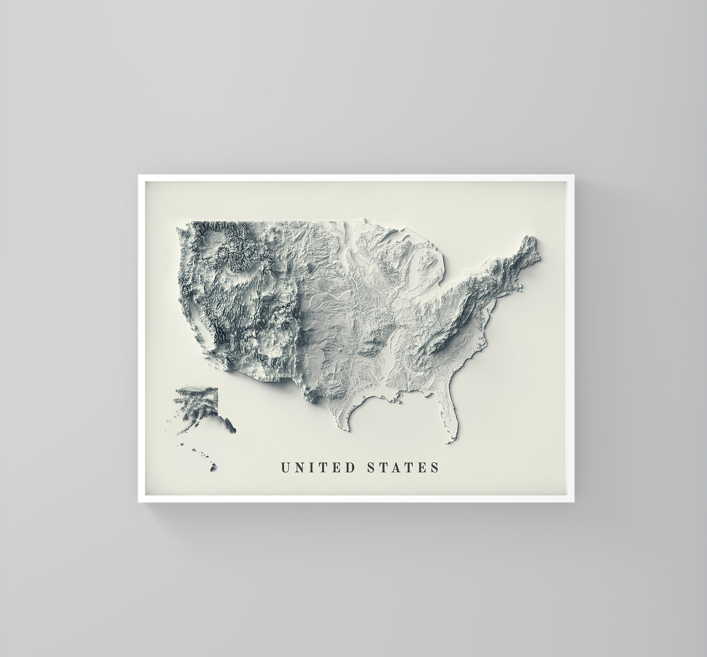 vintage shaded relief map of the United States of America