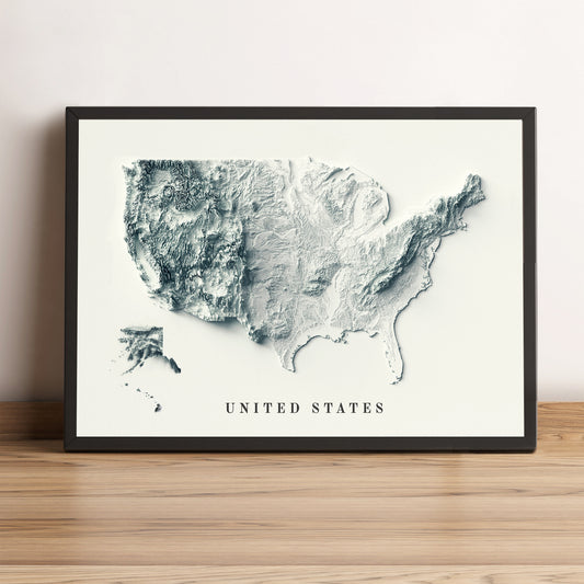 vintage shaded relief map of the United States of America