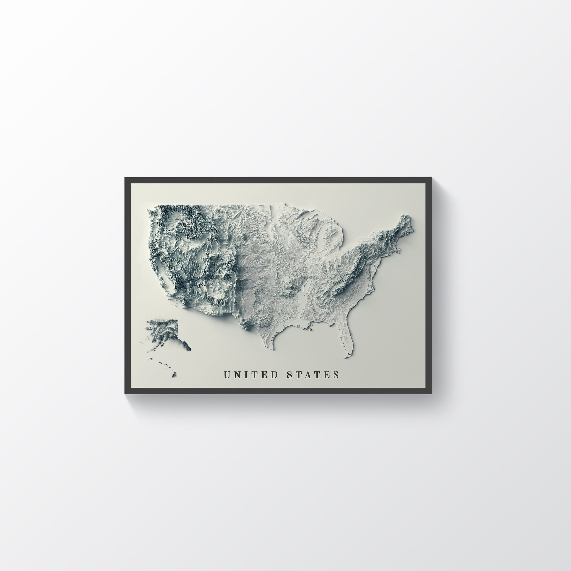 vintage shaded relief map of the United States of America