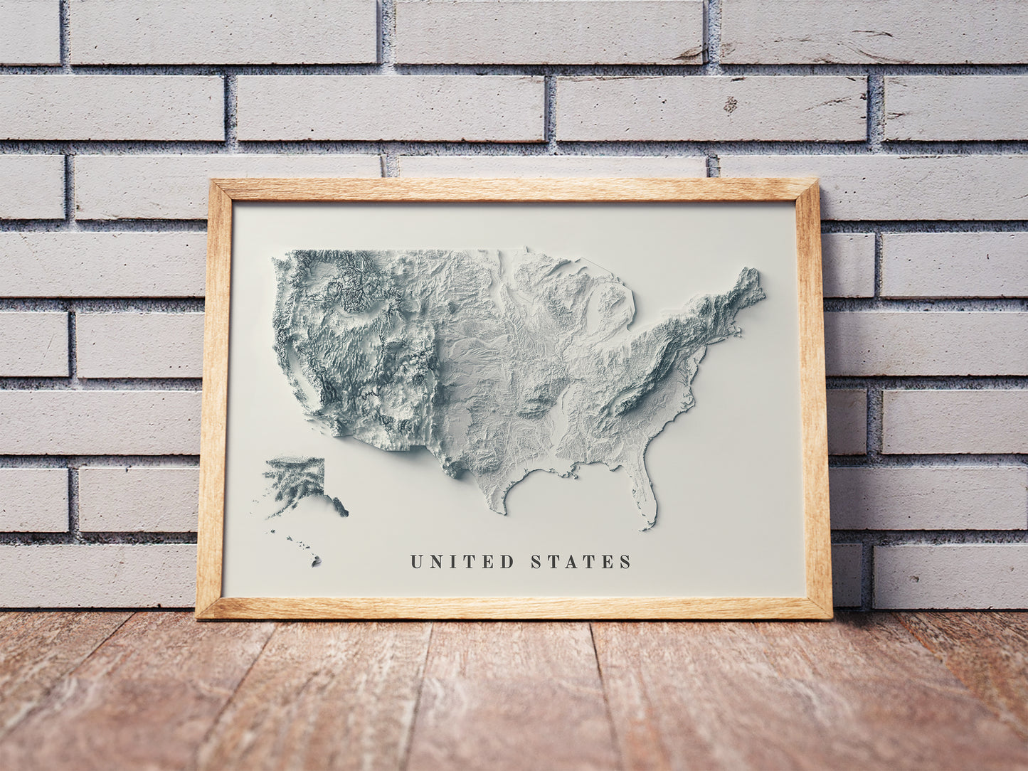 vintage shaded relief map of the United States of America