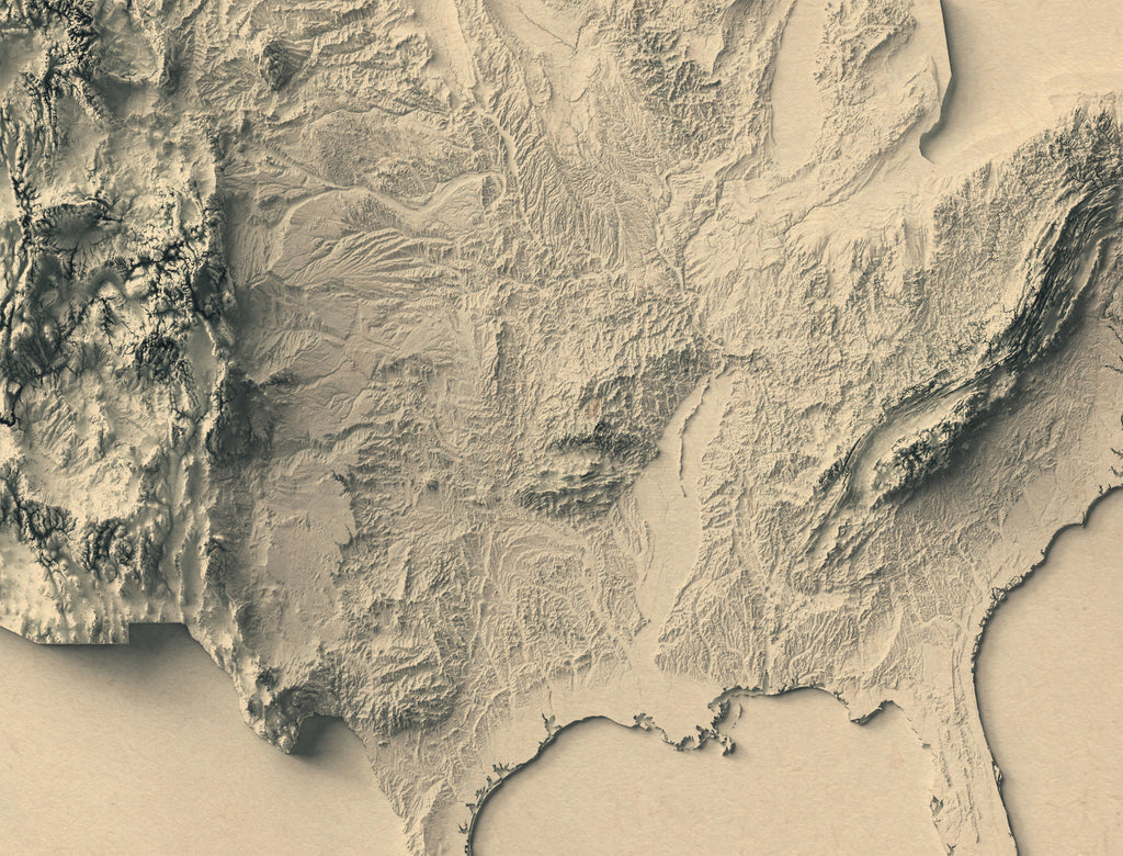 2d Ridge Map United States 2D Relief Map – Think About Maps