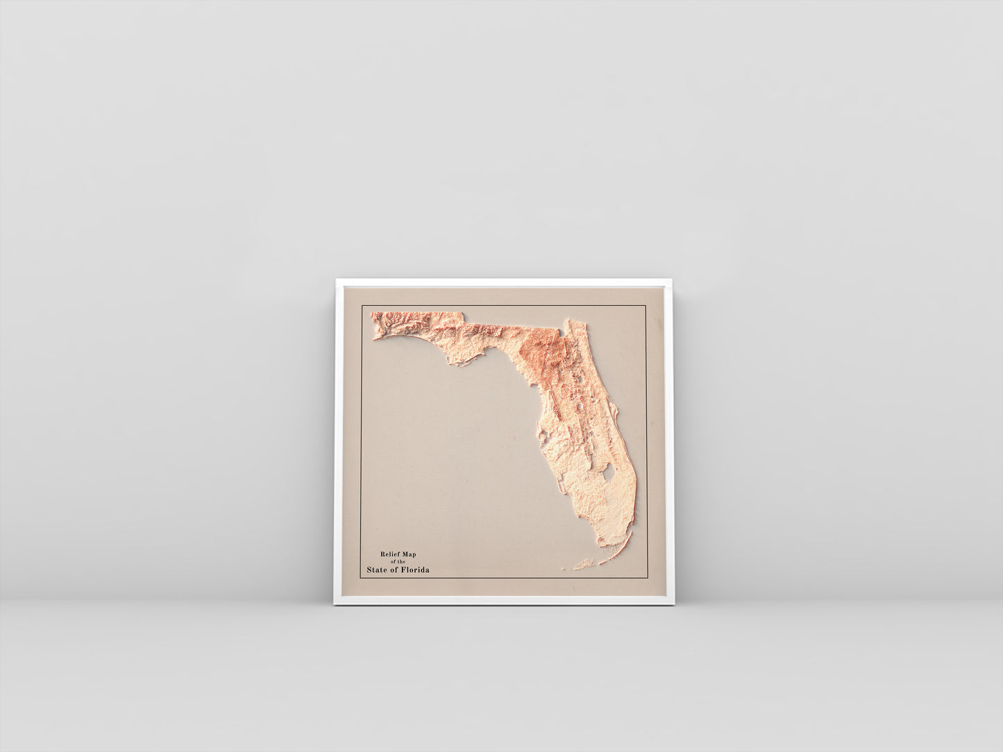 shaded vintage relief map of Florida