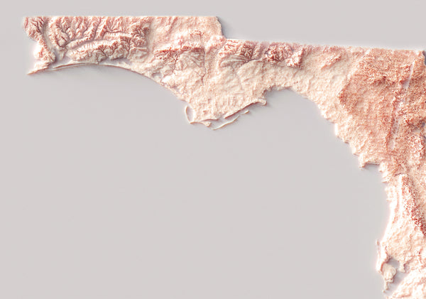 shaded vintage relief map of Florida