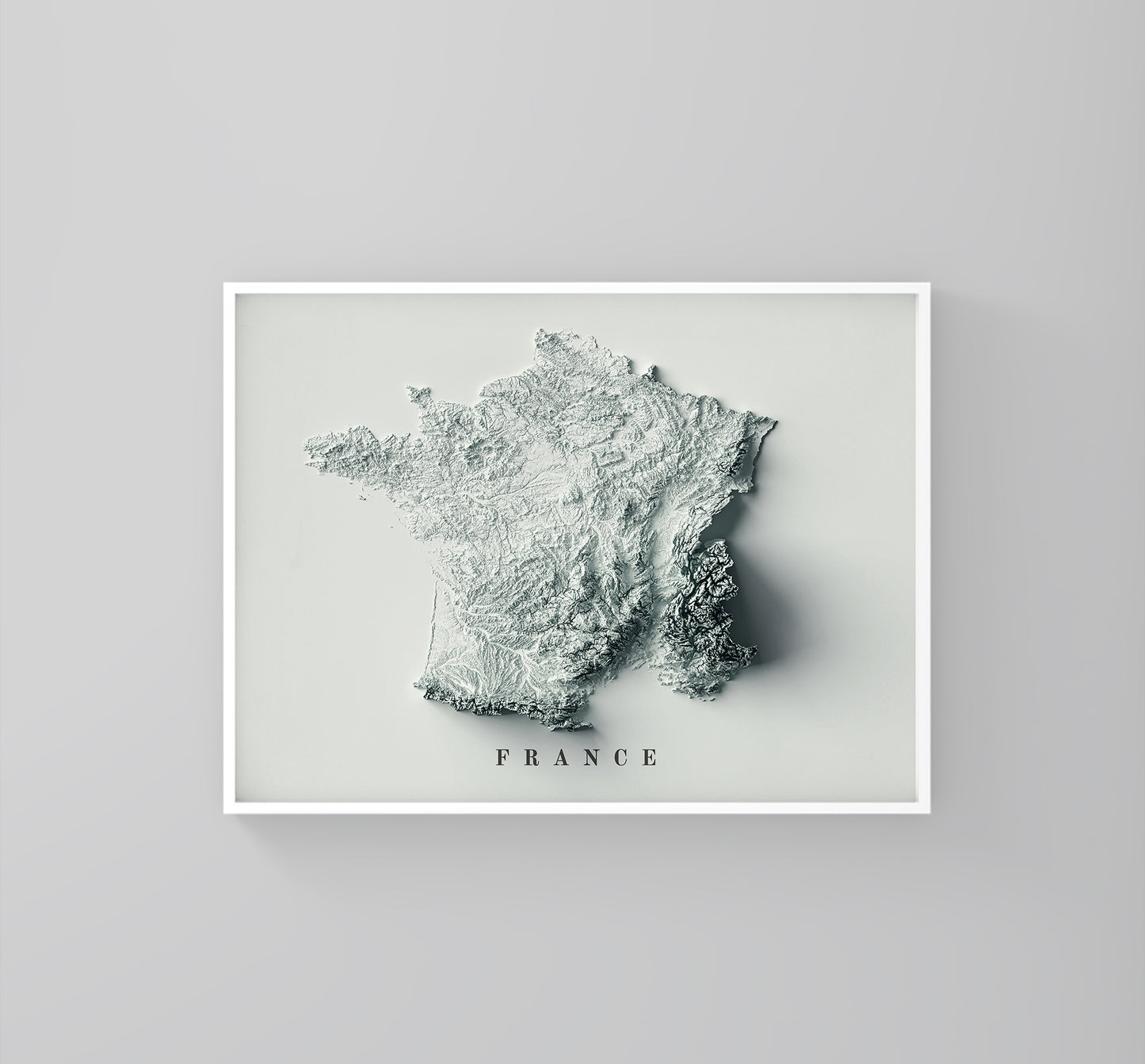 vintage shaded relief map of France