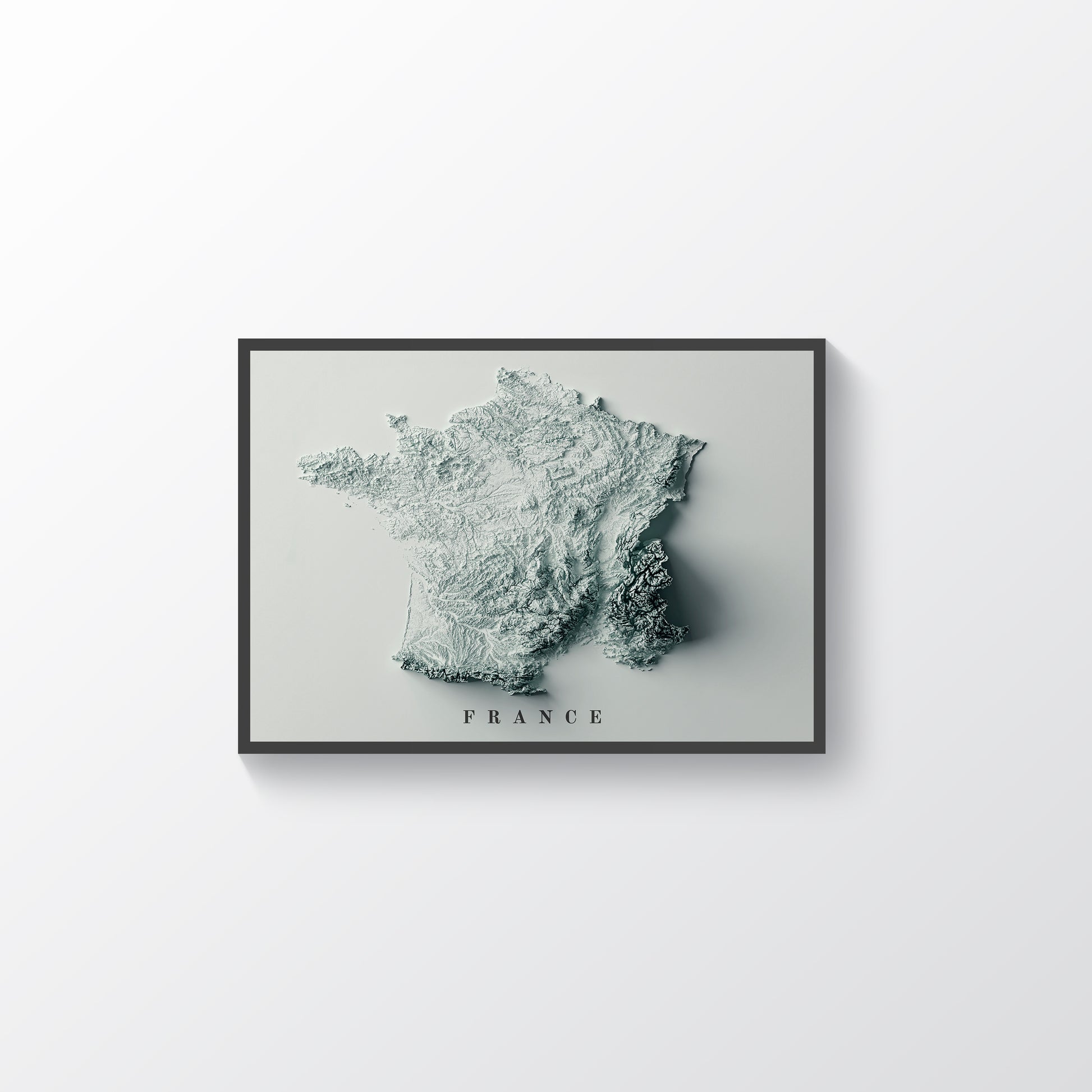 vintage shaded relief map of France