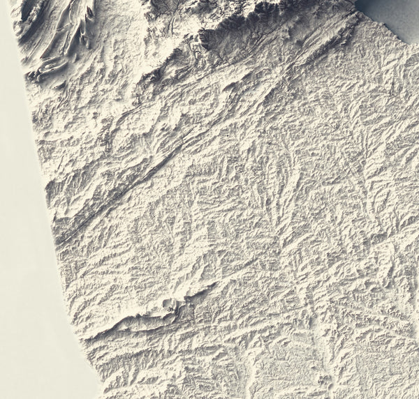 vintage shaded relief of Georgia, USA