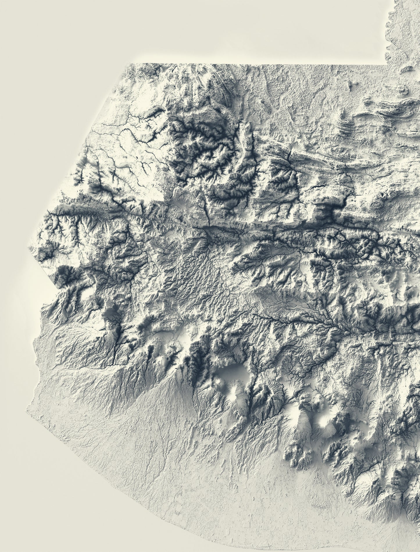 vintage shaded relief map of Guatemala