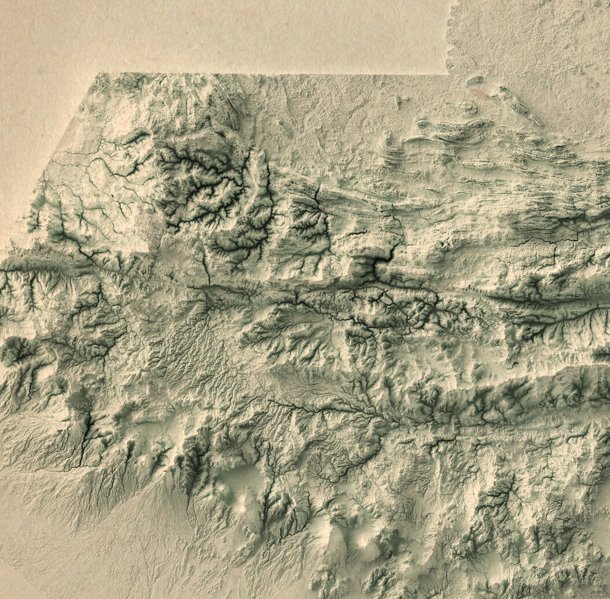 vintage shaded relief map of Guatemala