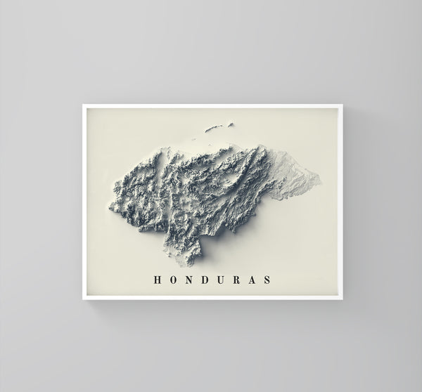 vintage shaded relief map of Honduras