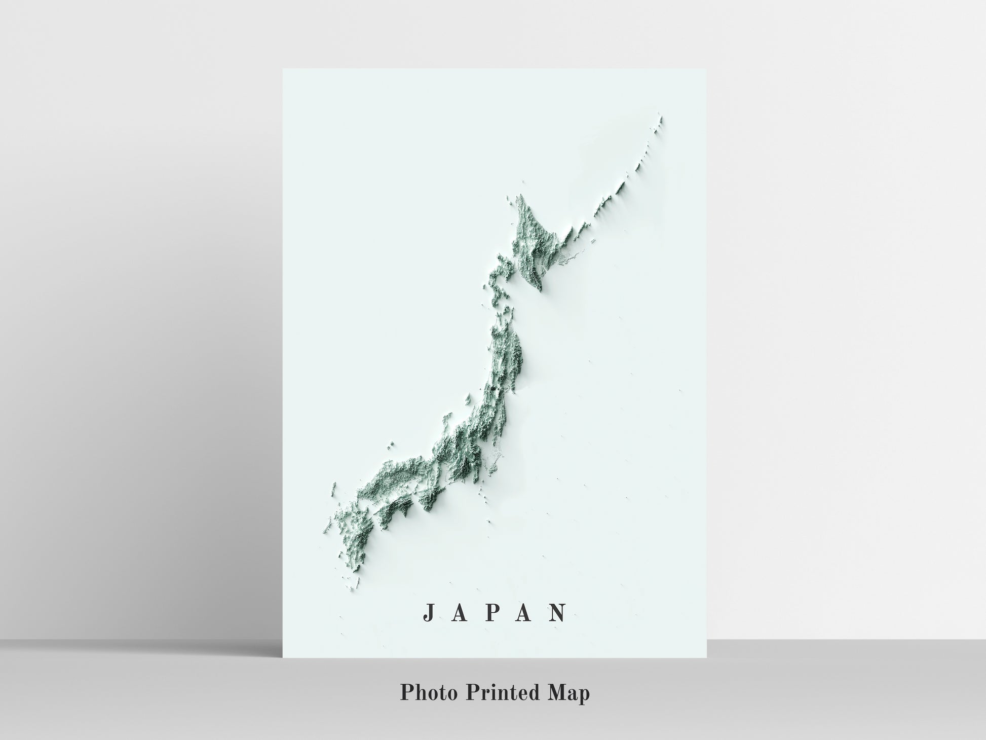 vintage shaded relief map of Japan