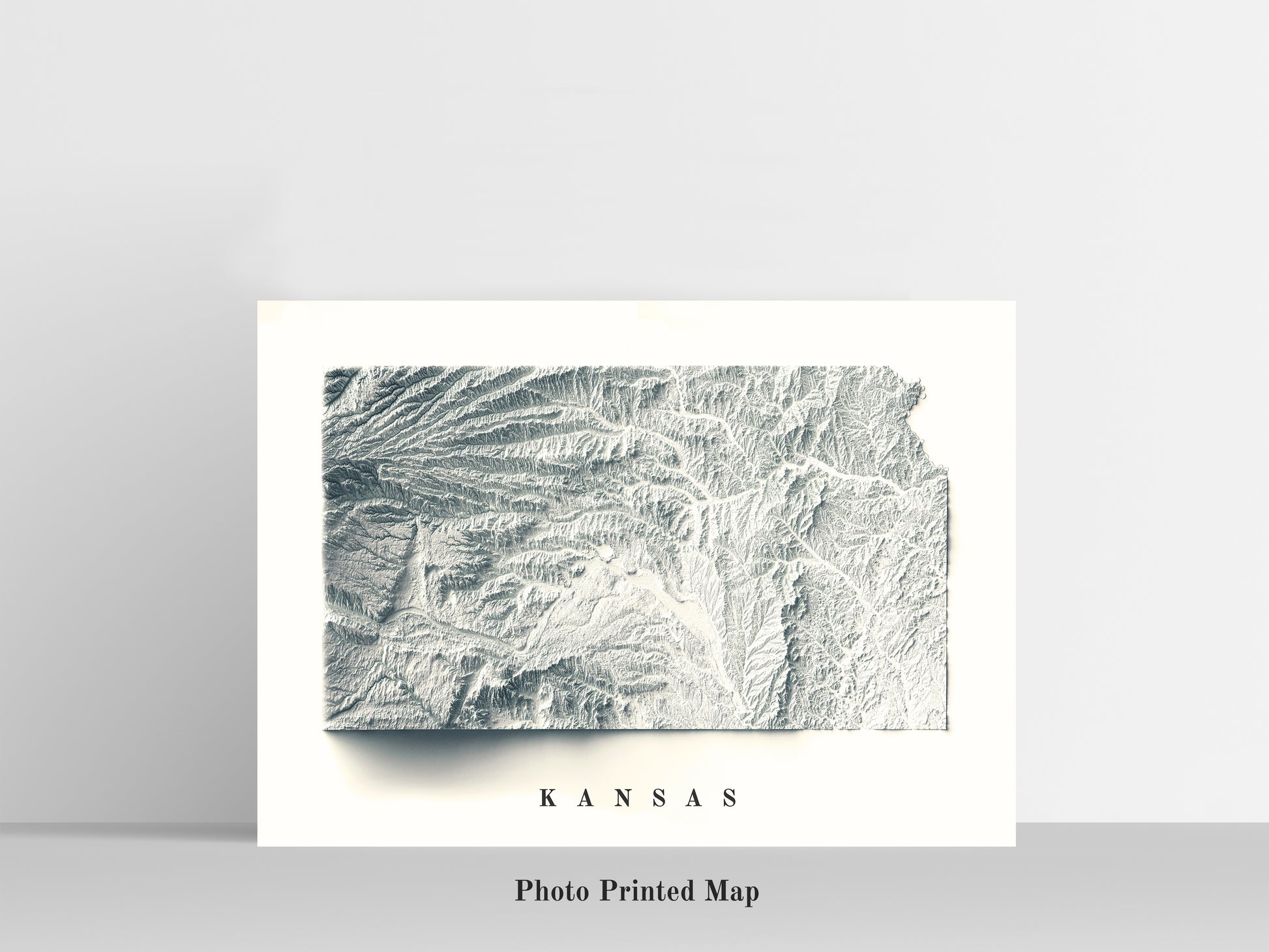 vintage shaded relief map of Kansas State