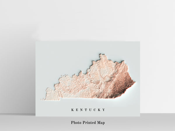 vintage shaded relief map of Kentucky