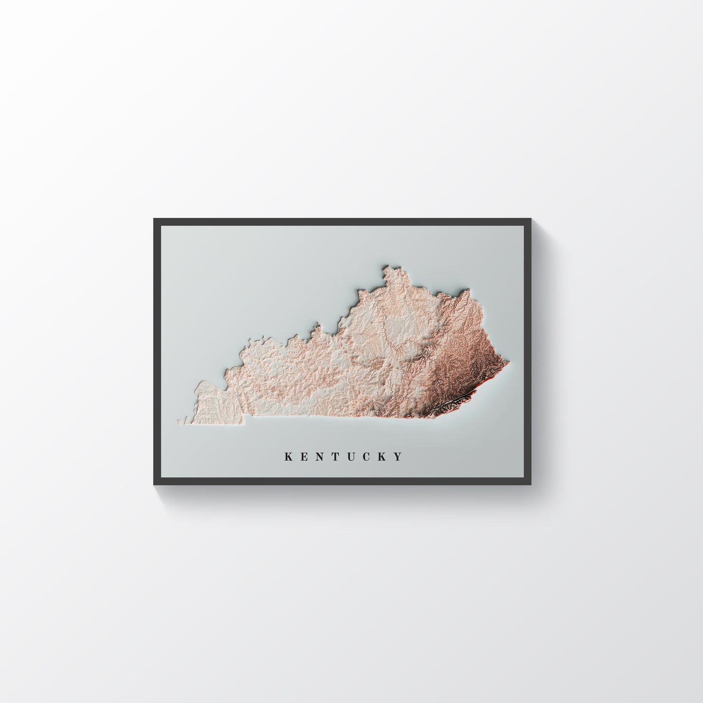 vintage shaded relief map of Kentucky