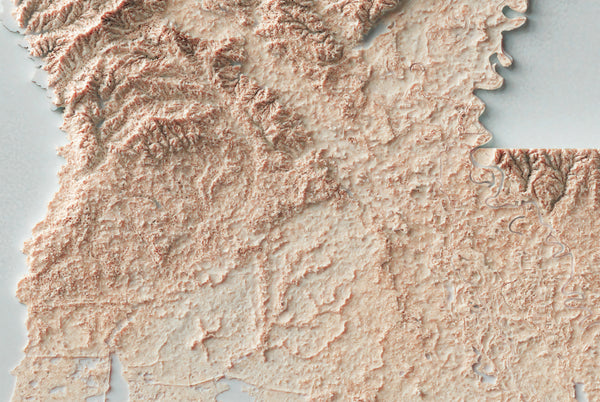 vintage shaded relief map of Lousiana