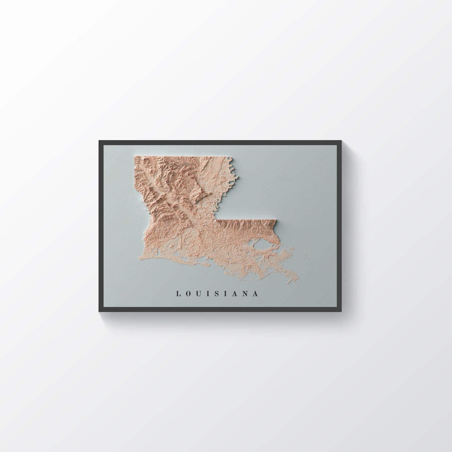 vintage shaded relief map of Lousiana