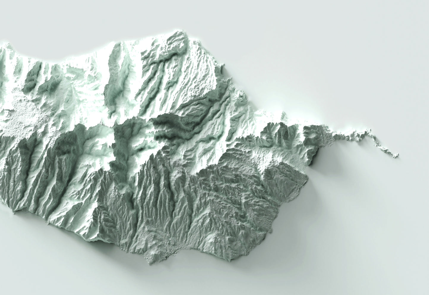 vintage shaded relief map of Madeira Island, Portugal