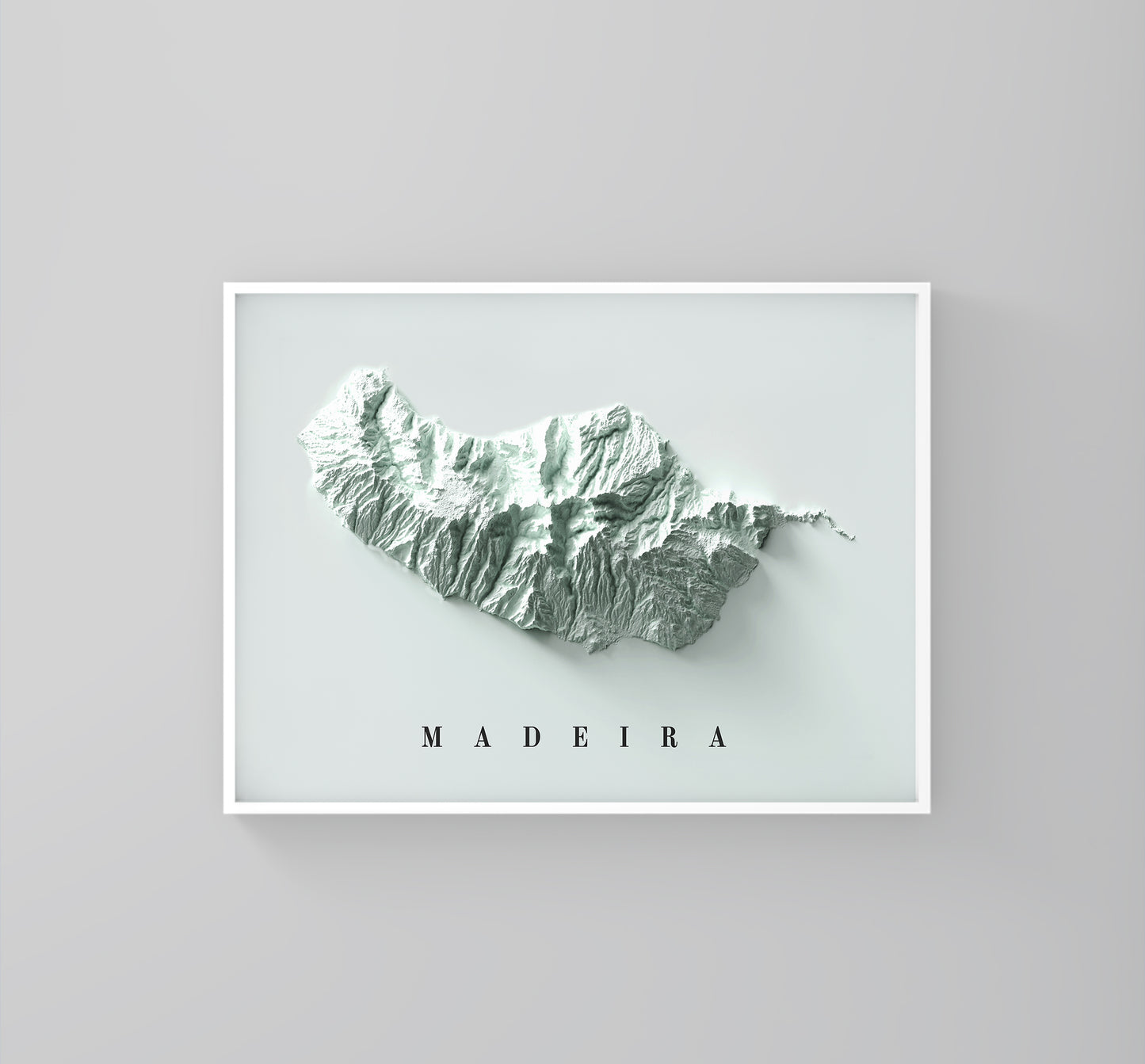 vintage shaded relief map of Madeira Island, Portugal