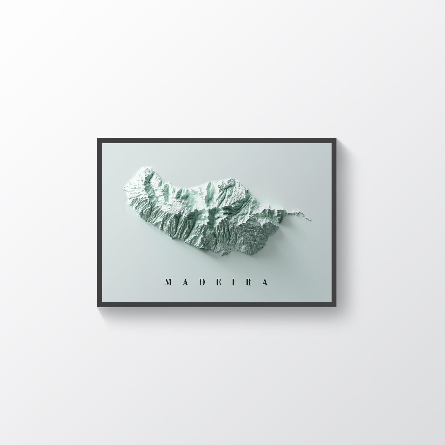 vintage shaded relief map of Madeira Island, Portugal