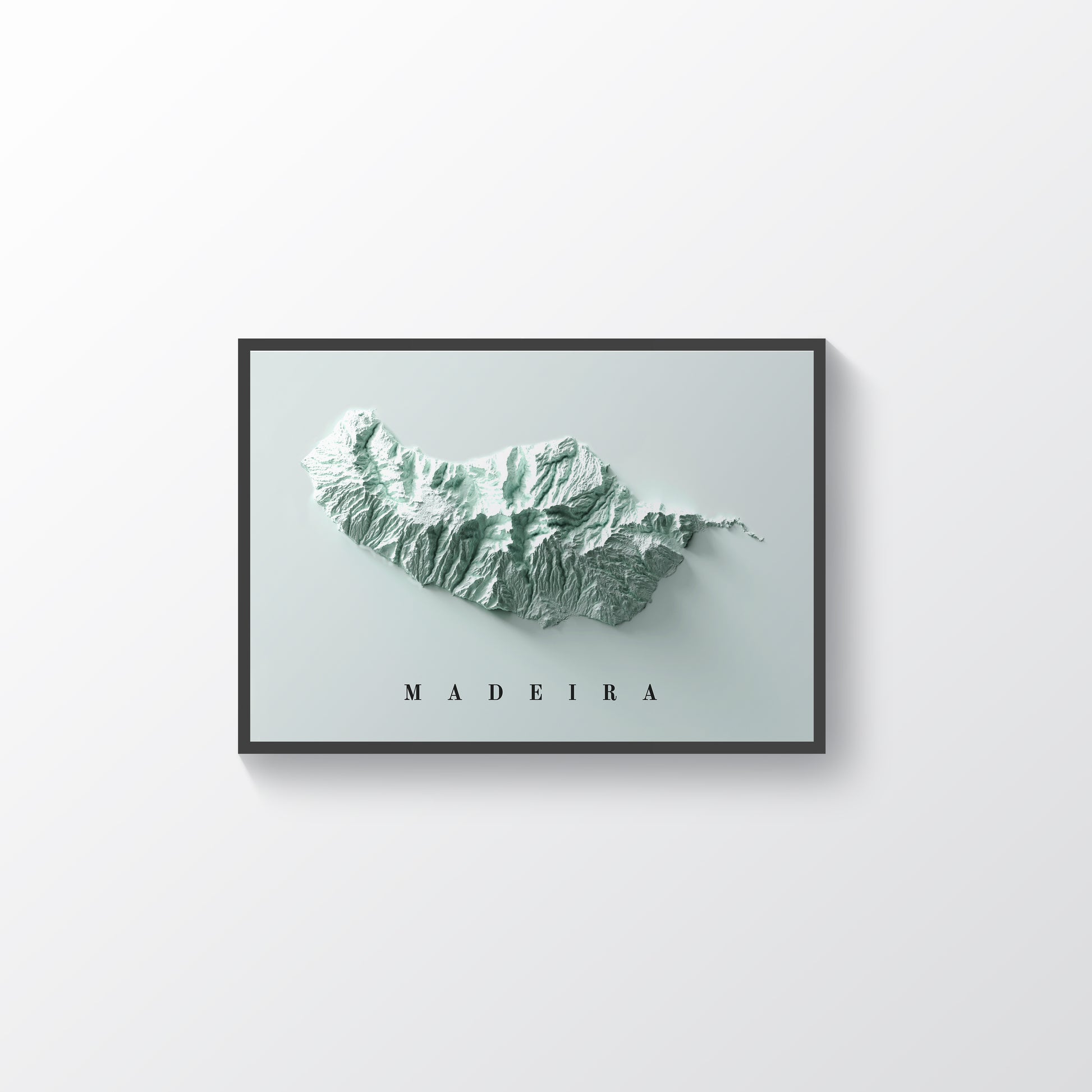 vintage shaded relief map of Madeira Island, Portugal