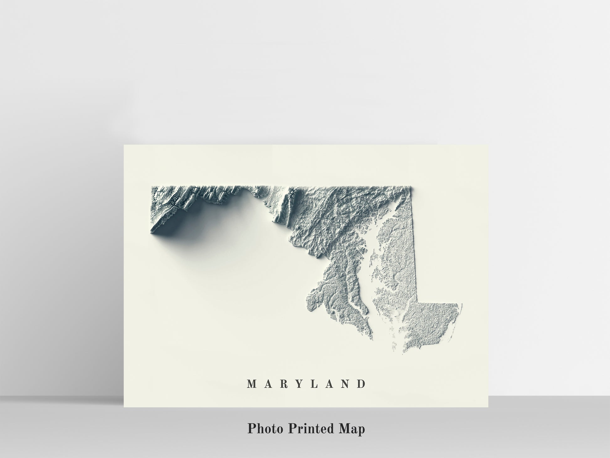 vintages shaded relief map of Maryland