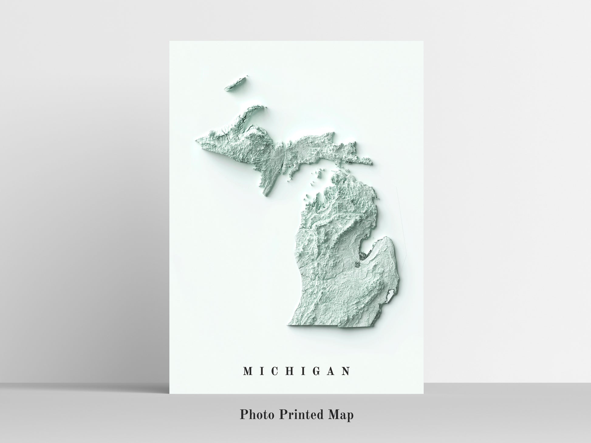 vintage shaded relief map of Michigan