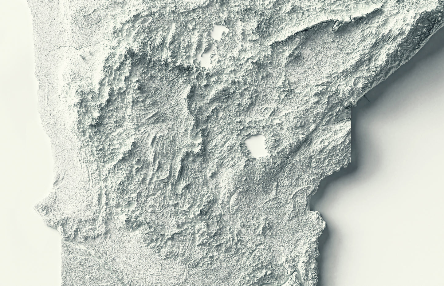 vintage shaded relief map of Minnesota