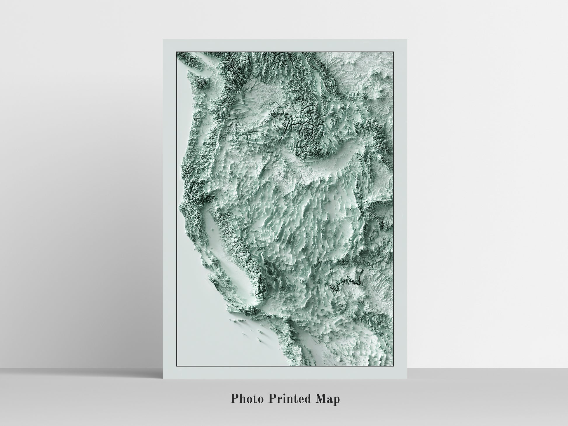 vintage shaded relief map of the western usa